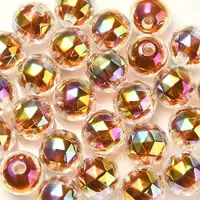 Two Tone UV Plating Rainbow Iridescent Acrylic Beads