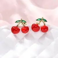 Brass Enamel Stud Earrings