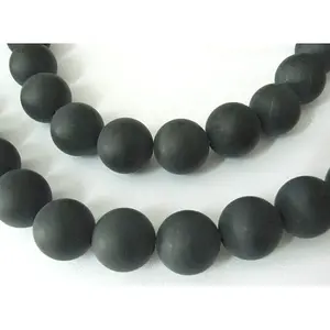 Grade A Natural Dyed & Heated Black Agate Beads Strands