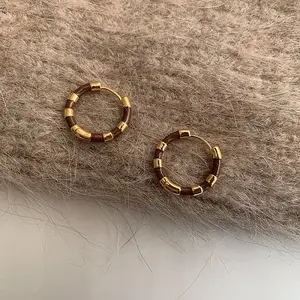 Brass Enamel Earrings