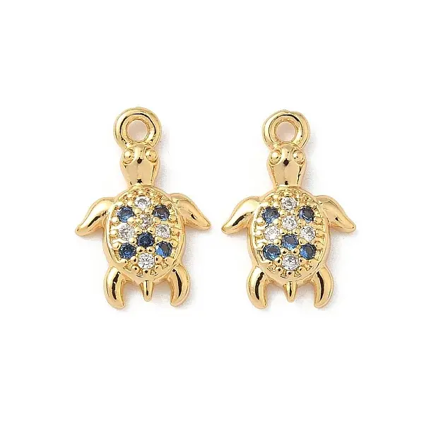 Brass Micro Pave Cubic Zirconia Charms