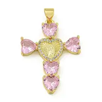 Rack Plating Brass Pave Cubic Zirconia Pendants