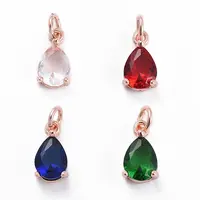 Brass Micro Pave Cubic Zirconia Pendants