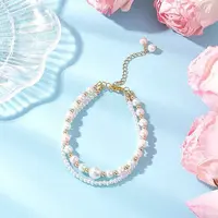 Glass Pearl Round Beaded Multi-strand Bracelets