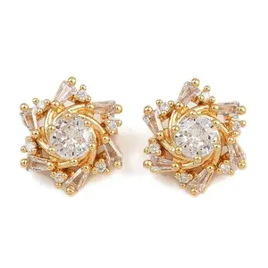 Brass Micro Pave Celar Cubic Zirconia Spacer Bars