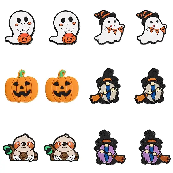 10pcs 5 style Halloween Silicone Beads