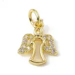 Brass Micro Pave Cubic Zirconia Charms