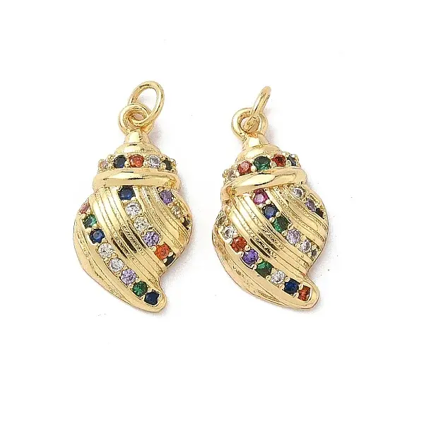 Brass Micro Pave Cubic Zirconia Pendants