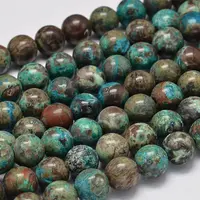 Dyed Natural Ocean Agate/Ocean Jasper Round Beads Strands