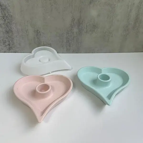 DIY Heart Shape Candlestick Silicone Molds
