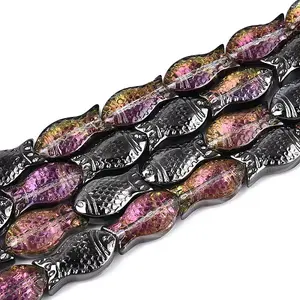 Transparency Electroplate Glass Beads Strands