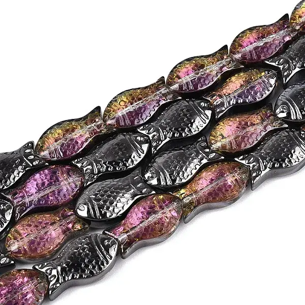 Transparency Electroplate Glass Beads Strands