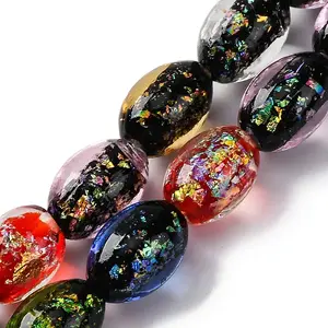 Handmade Dichroic Foil Glass Beads Strands