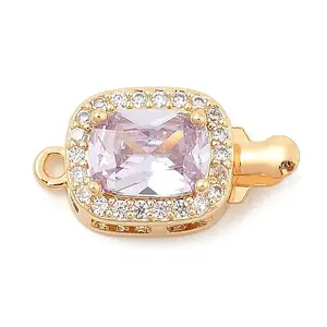 Brass Micro Pave Cubic Zirconia Box Clasps