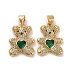 Brass Micro Pave Cubic Zirconia Pendants