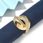 Brass Micro Pave Clear Cubic Zirconia Cuff Finger Rings for Women