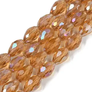 Transparent Electroplate Glass Beads Strands