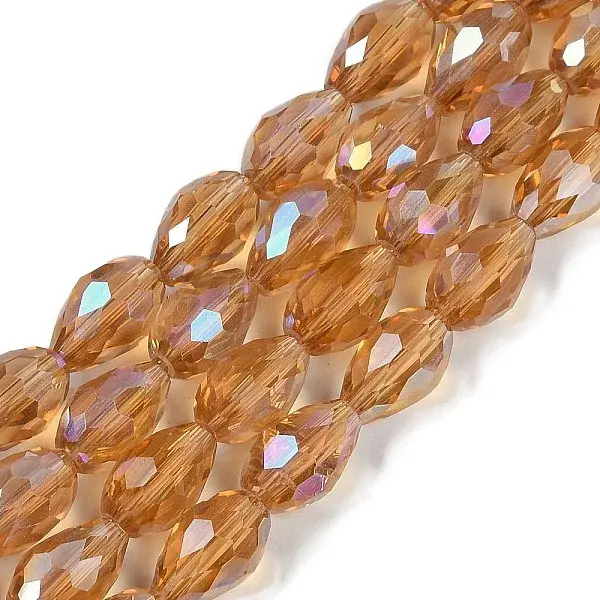 Transparent Electroplate Glass Beads Strands