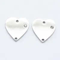 316 Surgical Stainless Steel Micro Pave Cubic Zirconia Links connectors