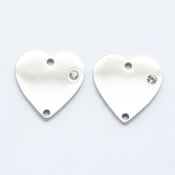 316 Surgical Stainless Steel Micro Pave Cubic Zirconia Links connectors