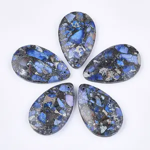 Synthetic Gold Line Regalite/Imperial Jasper/Sea Sediment Jasper Pendants