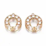 Brass Micro Pave Clear Cubic Zirconia Peg Bails Pendants