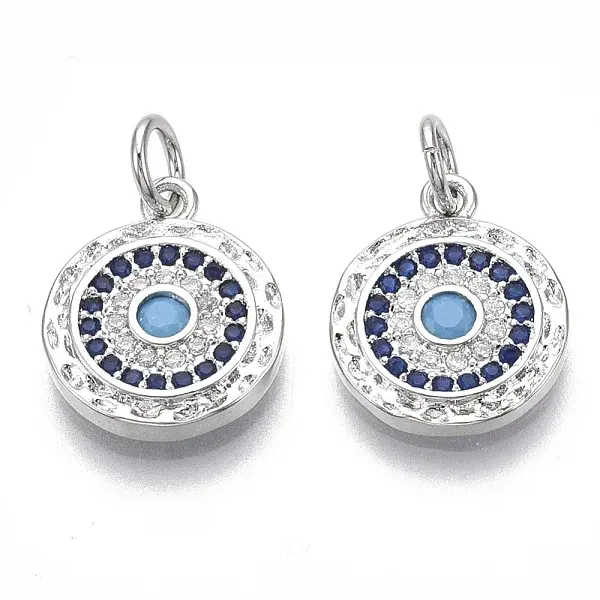Brass Micro Pave Cubic Zirconia Charms