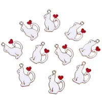 Valentine's Day Alloy Enamel Pendants