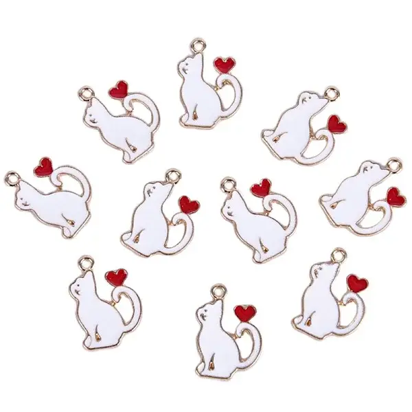 Valentine's Day Alloy Enamel Pendants