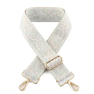 Flower Pattern Nylon Canvas Handbag Webbing Bag Straps