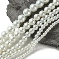 Dyed Glass Pearl Round Beads Strands