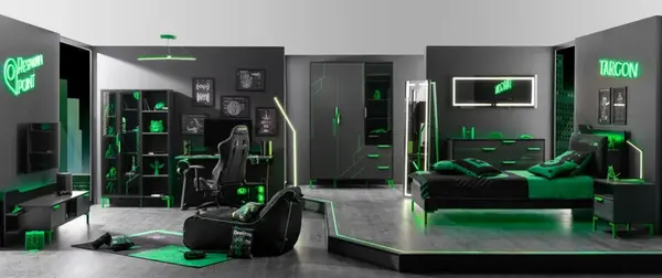 Herní pokoj diego - černá, zelená