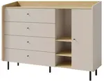 Široká kombinovaná komoda rudy - béžová/dub olejovaný