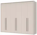 Šestidveřová šatní skříň s rámem baptiste - béžová