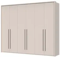 Šestidveřová šatní skříň s rámem baptiste - béžová