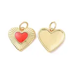 Heart Brass Enamel Pendants