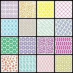 16 Sheets Square PET Drawing Painting Stencils Templates