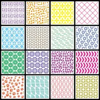 16 Sheets Square PET Drawing Painting Stencils Templates