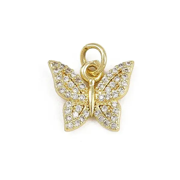 Brass Micro Pave Cubic Zirconia Charms