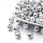 Faceted Round Plated Acrylic Beads
