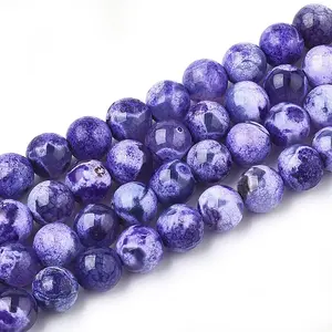 Natural Fire Crackle Agate Beads Strands