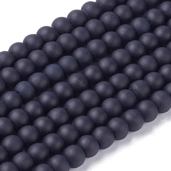 Baking Paint Transparent Glass Bead Strands