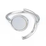 Natural Shell Flat Round Open Cuff Ring