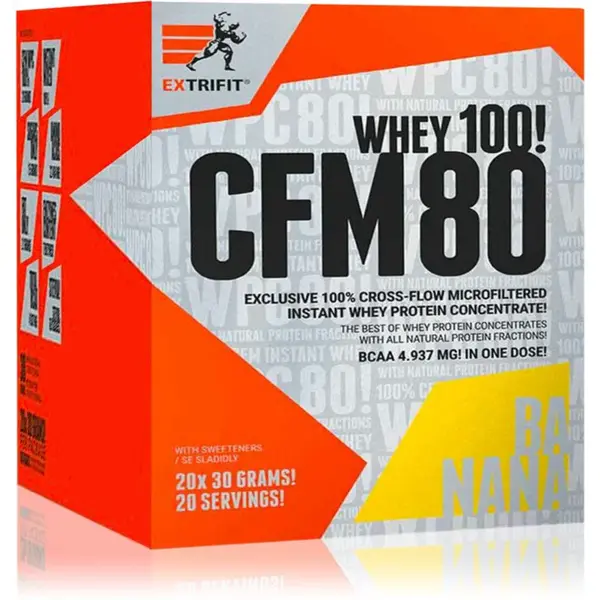 Extrifit CFM Instant Whey 80 srvátkový proteín v prášku príchuť Banana 20x30 g