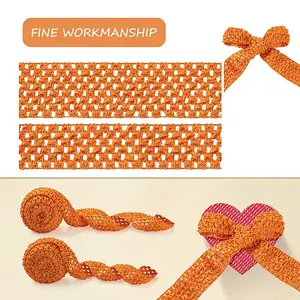 2 Rolls 2 Sizes Polyester Elastic Ribbon