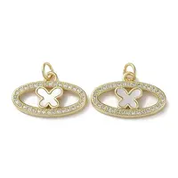 Brass Micro Pave Cubic Zirconia Charms