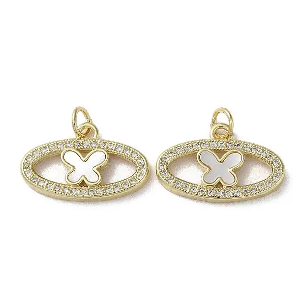Brass Micro Pave Cubic Zirconia Charms