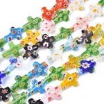 Cross Handmade Millefiori Glass Beads Strands