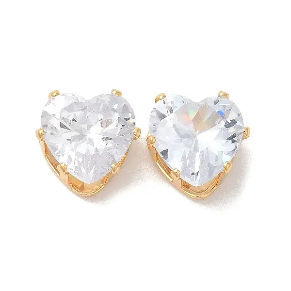 Brass Clear Cubic Zirconia Cabochons