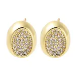 Rack Plating Oval Brass Stud Earrings
